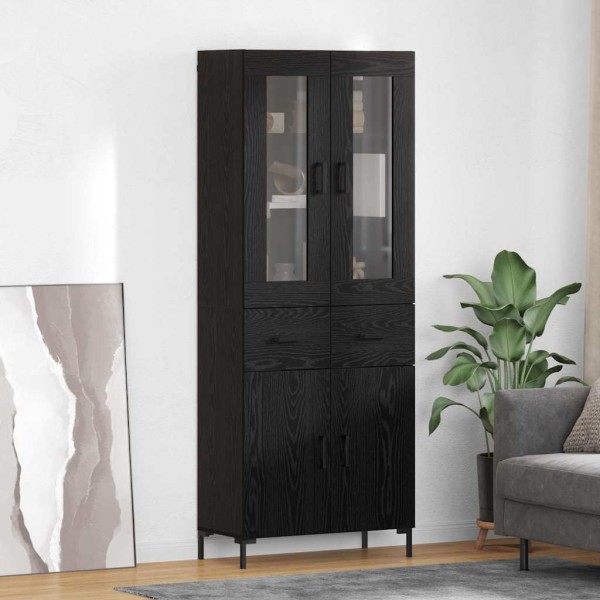 High cabinet 2 pcs Black oak Processed wood