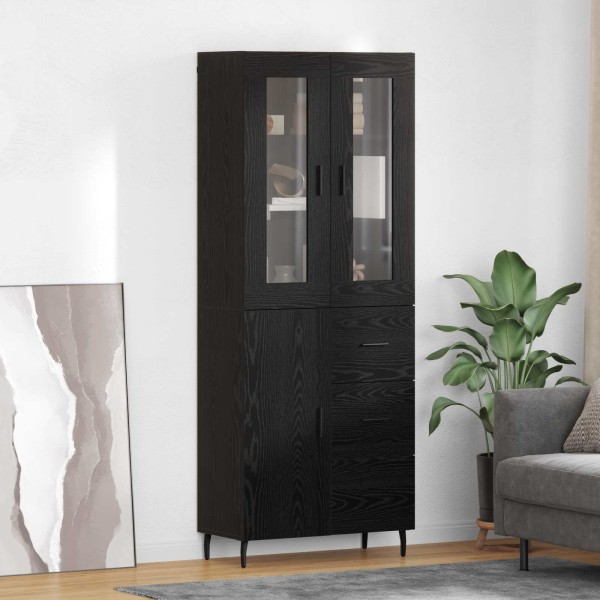 High cabinet 2 pcs Black oak Processed wood