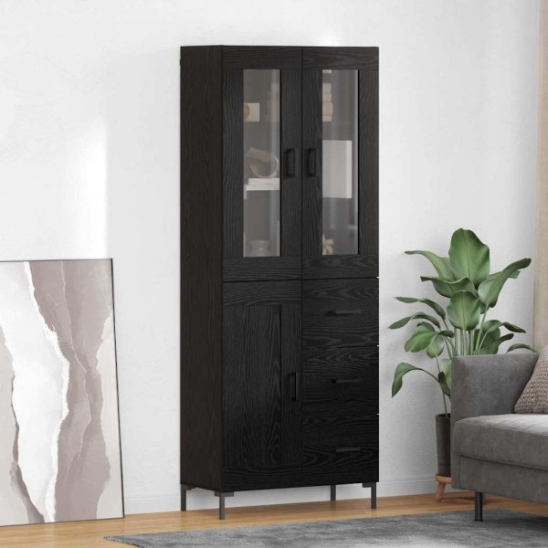 High cabinet 2 pcs Black oak Processed wood