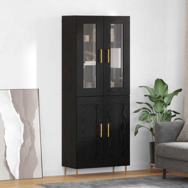 High cabinet 2 pcs Black oak Processed wood
