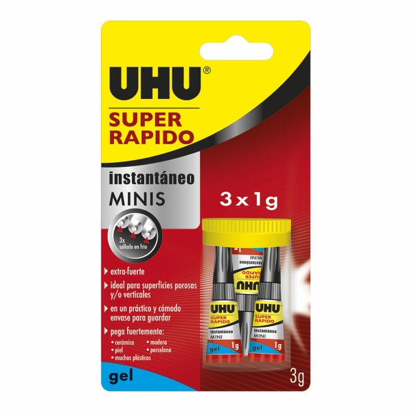 Glue UHU 36527 Minis 1 g Fast Extra strong 3 Pieces