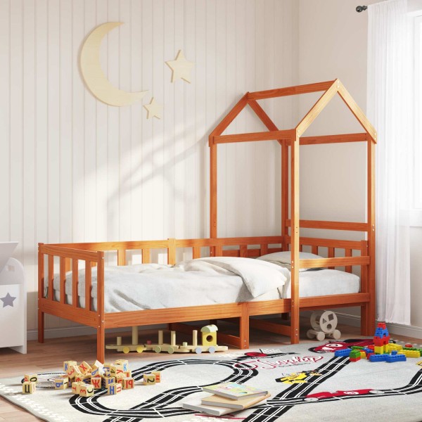 Day bed 2 pcs Wax brown Solid pine wood