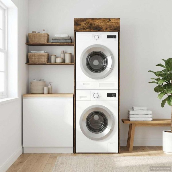 Washing machine cabinet Smoked oak 67.5 x 68 x 200 cm