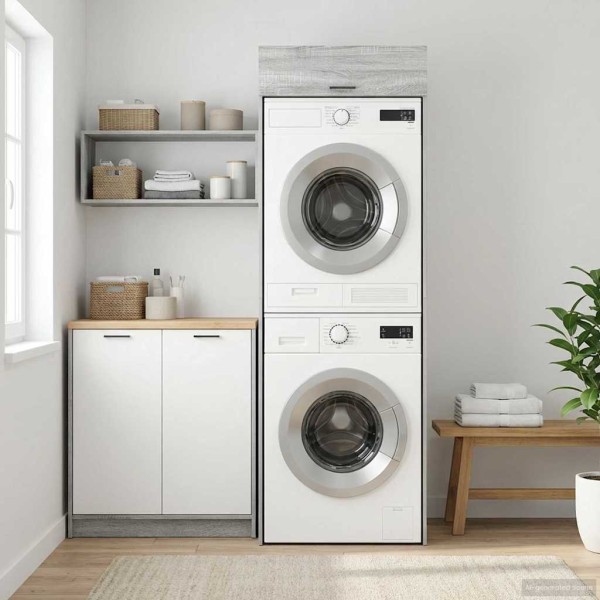 Washing machine cabinet Gray Sonoma 67.5 x 68 x 200 cm