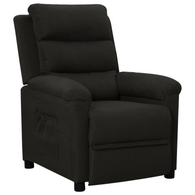 Reclining chair, black, fabric