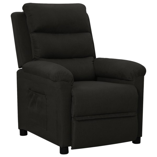 Reclining chair, black, fabric