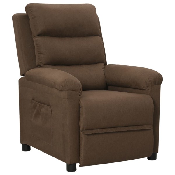Reclining chair, brown, fabric