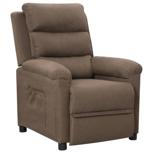Reclining chair, taupe color, fabric