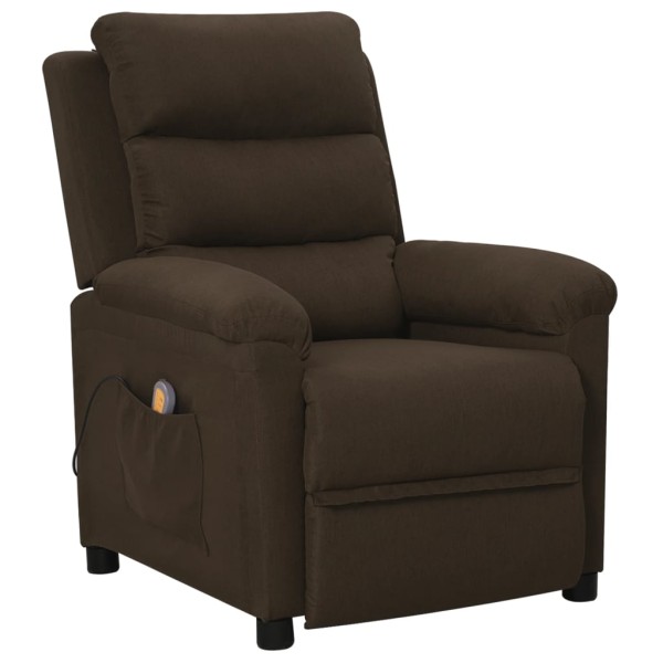 Massage chair, dark brown, fabric
