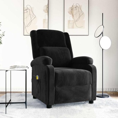 Massage chair, black, velvet