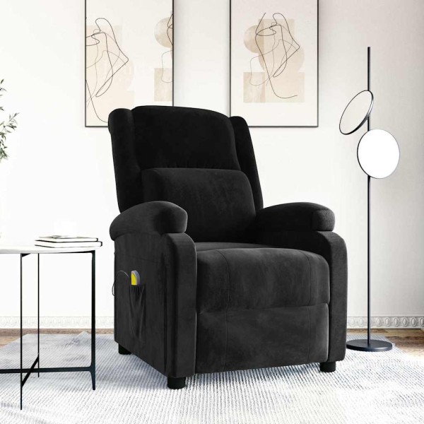 Massage chair, black, velvet