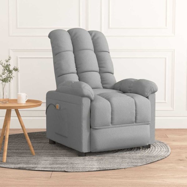 Massage chair, light gray, fabric