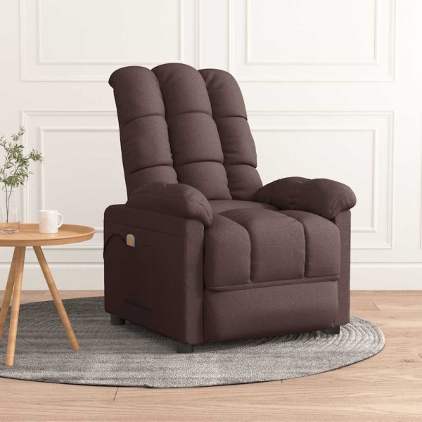 Massage chair, dark brown, fabric