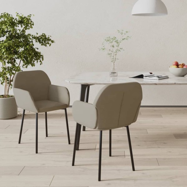 Dining room chairs, 2 pcs., light gray color, velvet