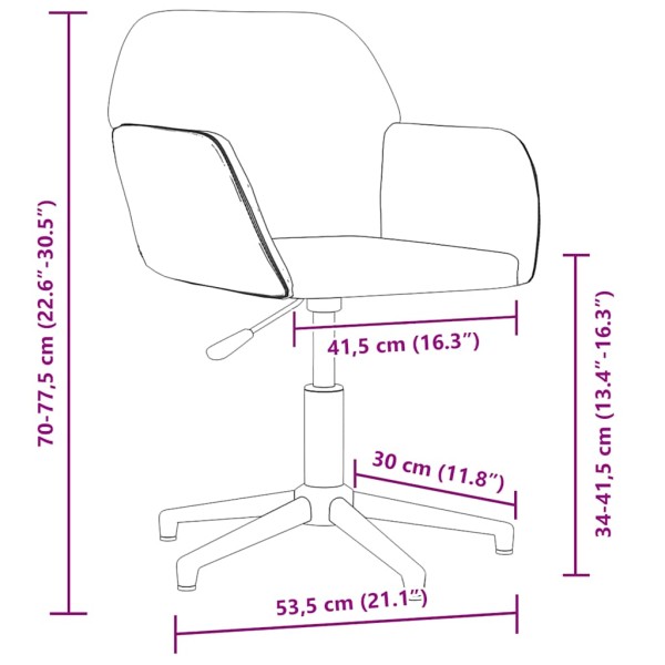 Swivel office chair, light gray color, fabric