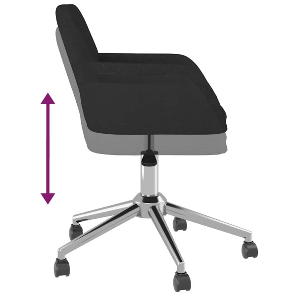 Swivel office chair, black, fabric