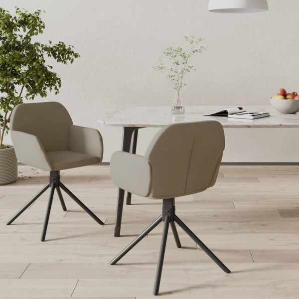 Swivel dining chairs, 2 pcs., light gray, velvet