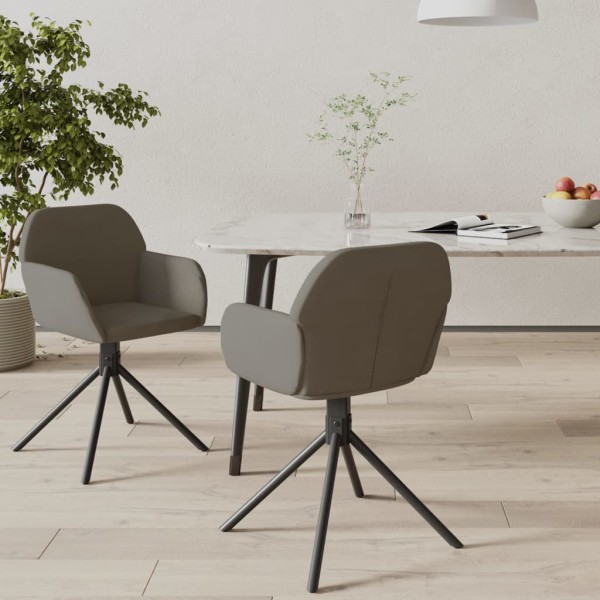 Swivel dining chairs, 2 pcs., dark gray, velvet