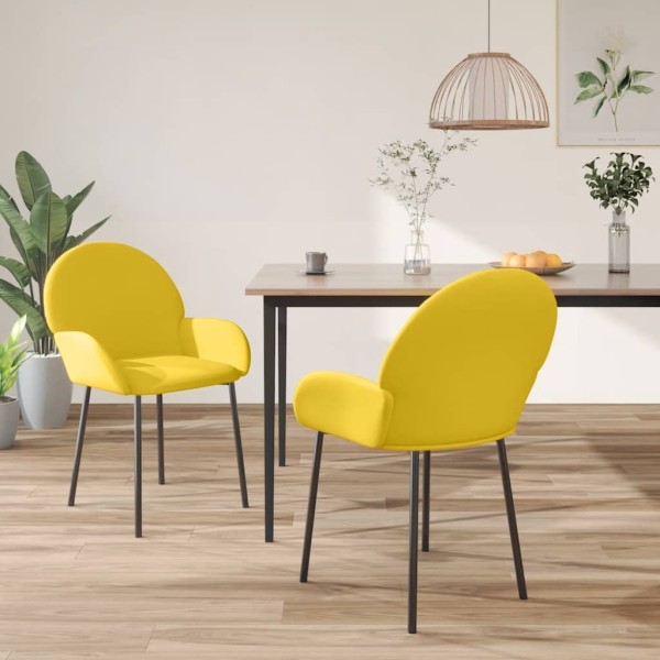 Dining room chairs, 2 pcs., yellow, velvet