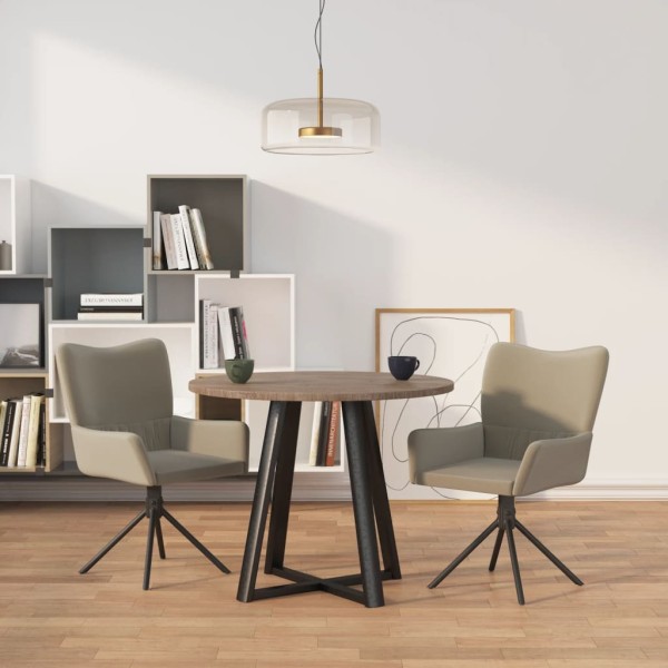 Swivel dining chairs, 2 pcs., light gray, velvet