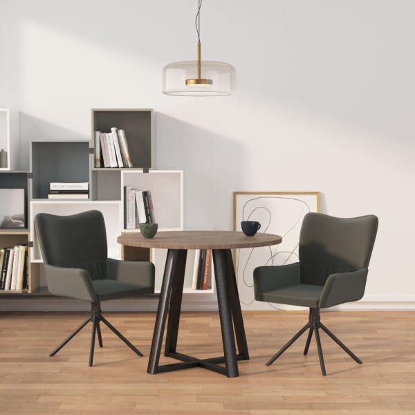 Swivel dining chairs, 2 pcs., dark gray, velvet