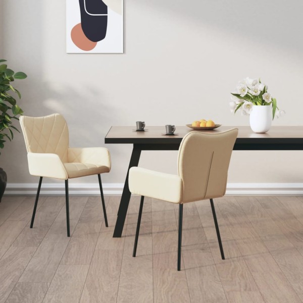 Dining room chairs, 2 pcs., cream color, fabric