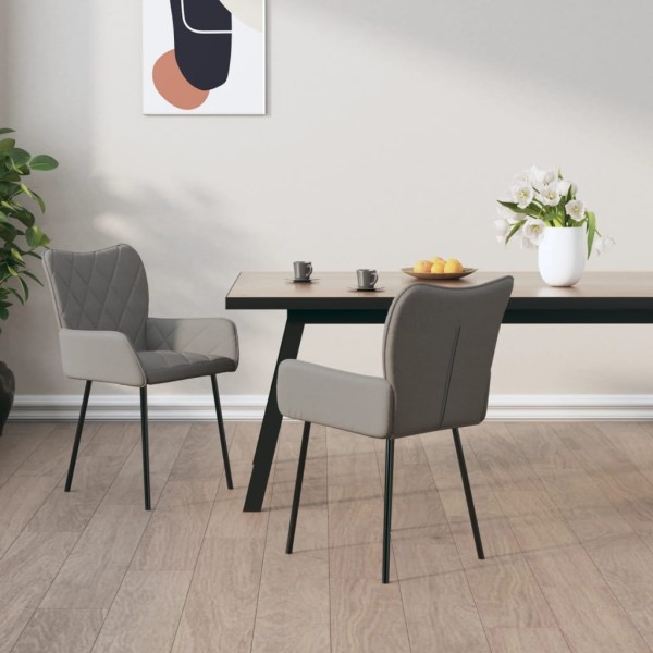 Dining room chairs, 2 pcs., light gray color, fabric