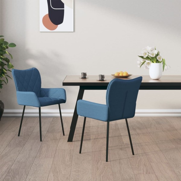 Dining room chairs, 2 pcs., blue color, fabric