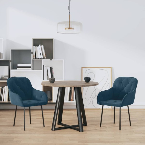 Dining room chairs, 2 pcs., blue, velvet