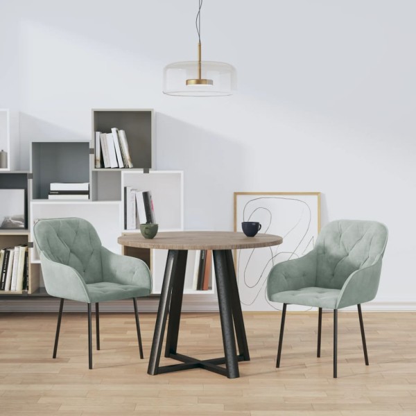 Dining room chairs, 2 pcs., light gray color, velvet