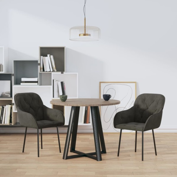 Dining room chairs, 2 pcs., dark gray, velvet