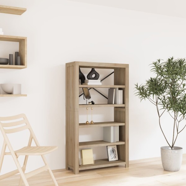 Bookcase, 5 shelves, 80x30x140cm, solid acacia