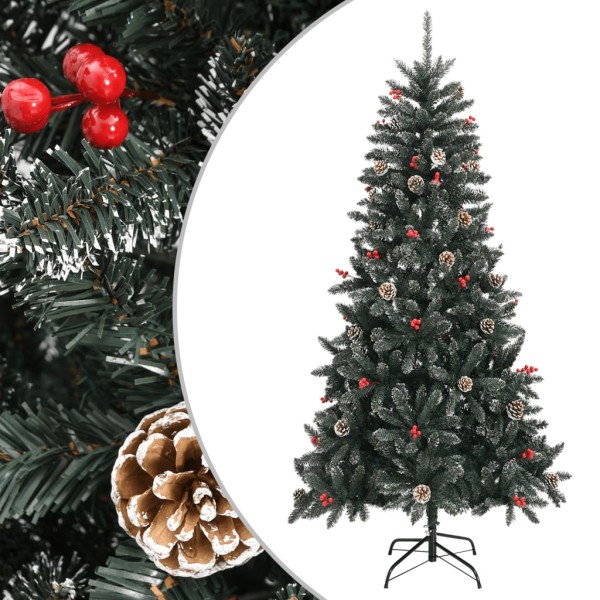 Artificial Christmas tree with stand, green, 210cm, PVC