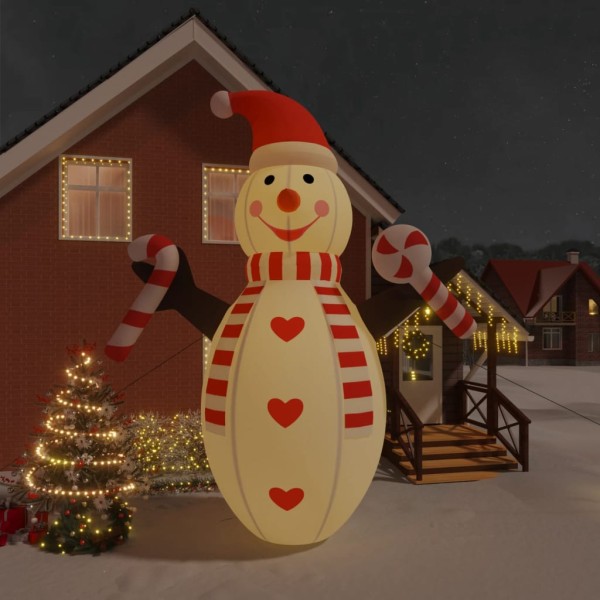 Inflatable Christmas decoration snowman with LED, 630cm