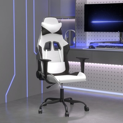 Massage gaming chair, white...