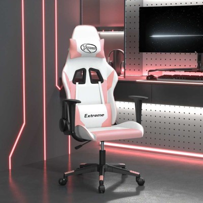 Massage gaming chair, white...