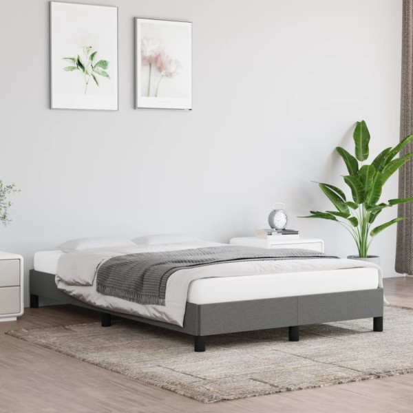 Bed frame without mattress, dark gray, 120x200cm, fabric
