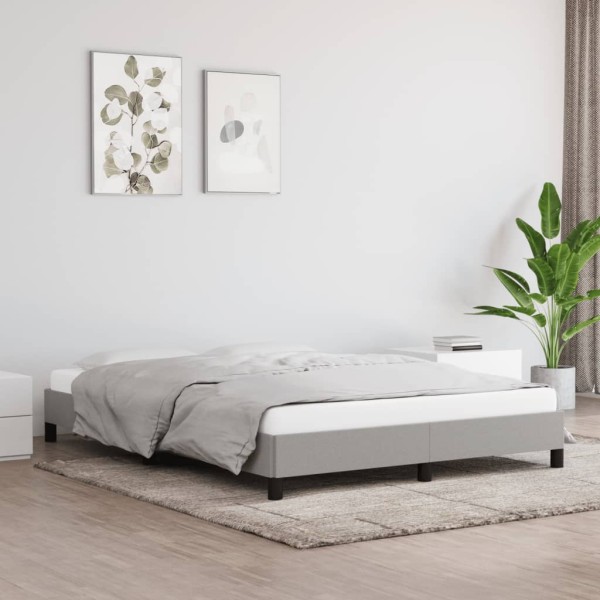 Bed frame without mattress, light gray, 140x190cm, fabric