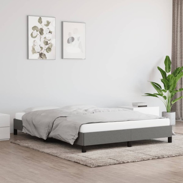 Bed frame without mattress, dark gray, 140x200cm, fabric