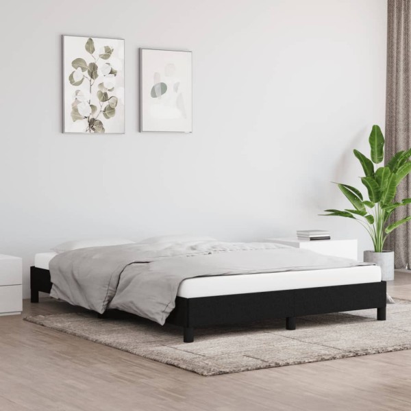 Bed frame without mattress, black, 140x200cm, fabric