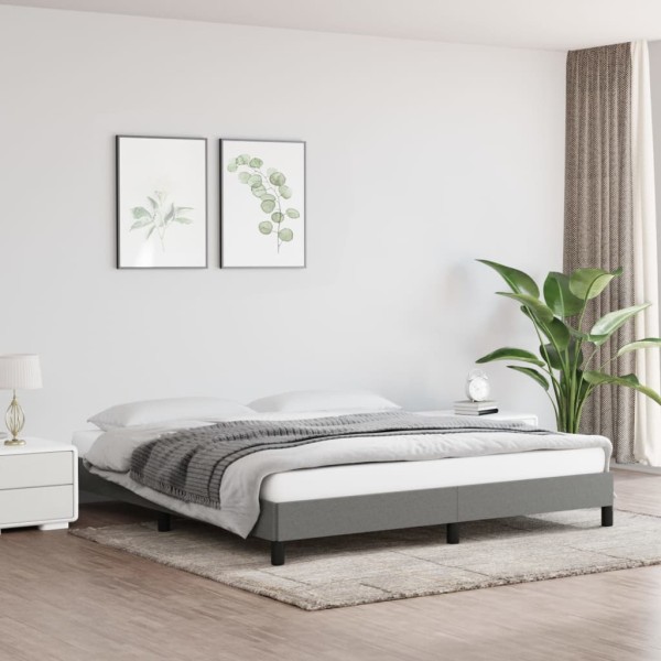Bed frame without mattress, dark gray, 160x200cm, fabric