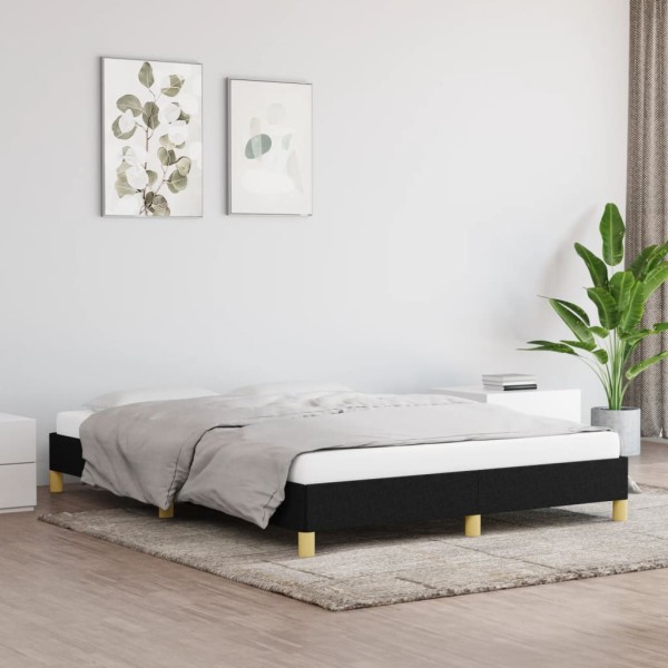 Bed frame without mattress, black, 160x200cm, fabric