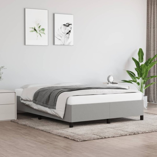 Bed frame without mattress, light gray, 140x200cm, fabric