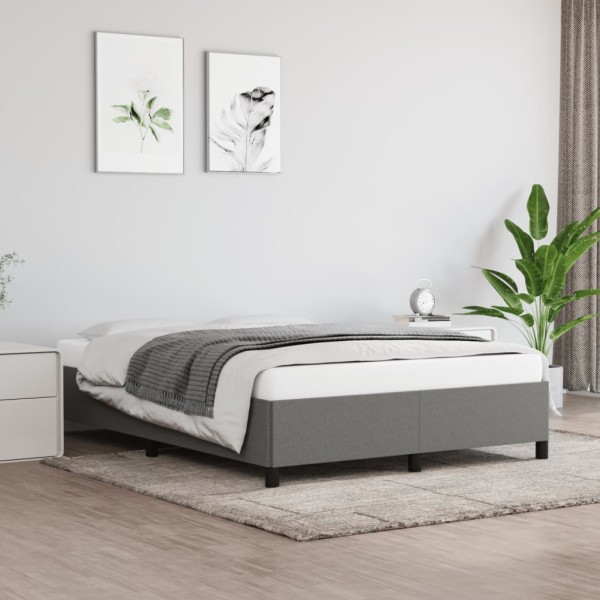 Bed frame without mattress, dark gray, 140x200cm, fabric