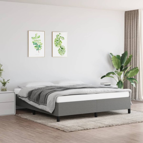 Bed frame without mattress, dark gray, 160x200cm, fabric