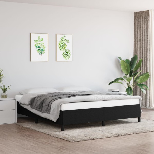 Bed frame without mattress, black, 160x200cm, fabric
