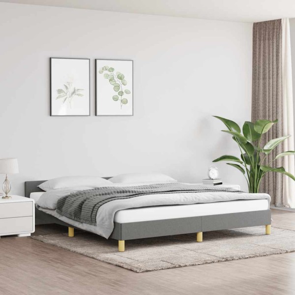 Bed frame without mattress, dark gray, 180x200cm, fabric