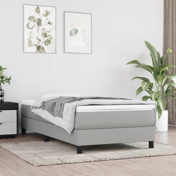 Pocket spring mattress, medium hardness, light gray, 80x200x20cm, fabric
