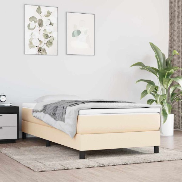 Pocket spring mattress, medium hardness, cream color, 80x200x20cm, fabric