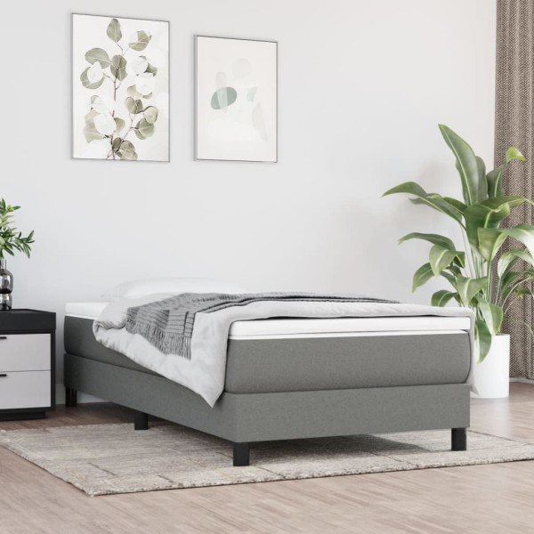 Pocket spring mattress, medium firmness, dark gray, 90x190x20 cm, fabric